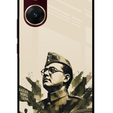 Netaji Rising Vivo V29E Glass Case Back Cover by Casekaro