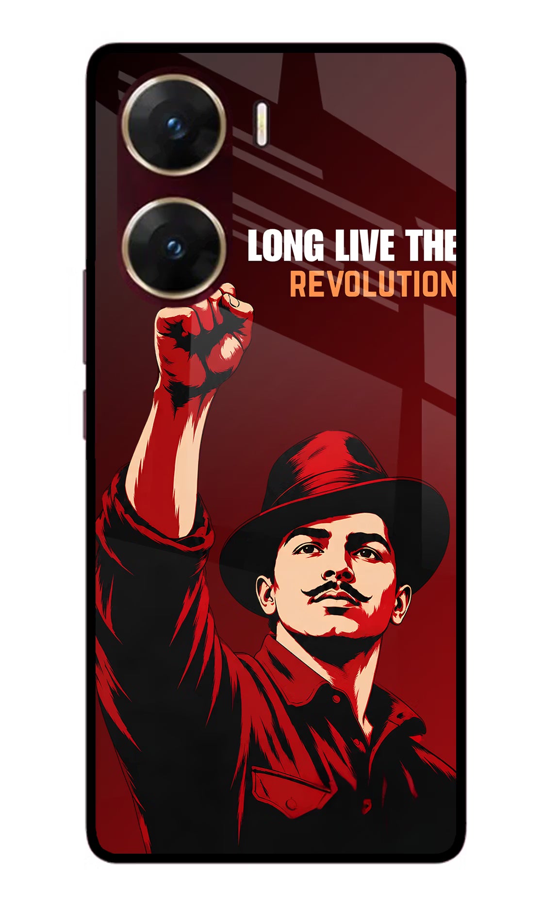 Bhagat Singh Revolution Vivo V29E Glass Case