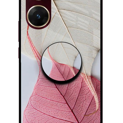 White Pink Leaf Vivo V29E Pop Case by Casekaro