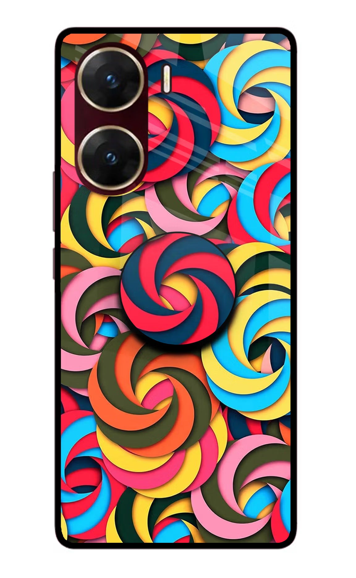 Spiral Pattern Vivo V29E Pop Case by Casekaro