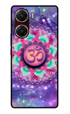 Om Purple Vivo V29E Glass Case