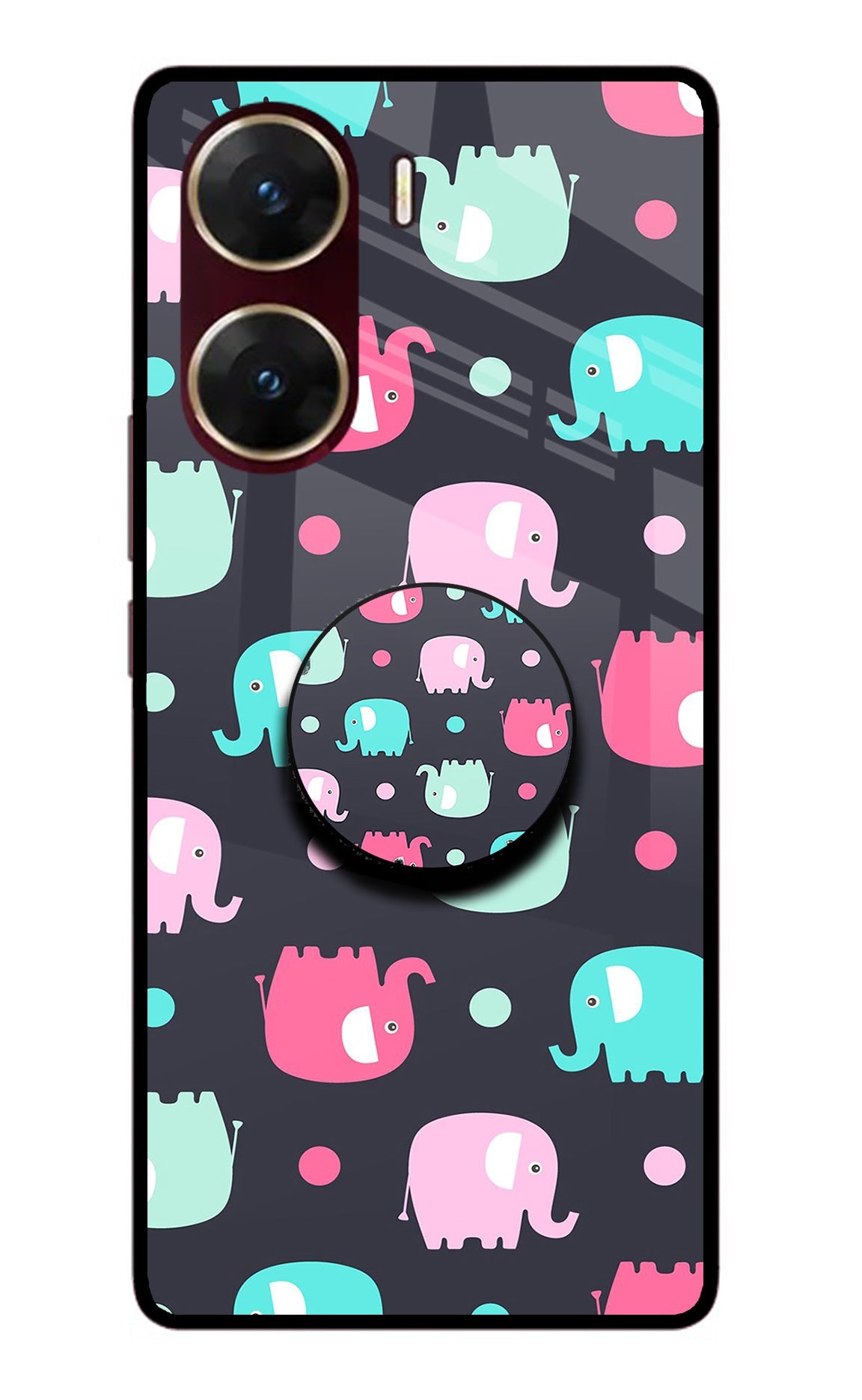 Baby Elephants Vivo V29E Glass Case