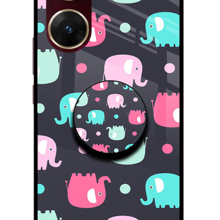 Baby Elephants Vivo V29E Glass Case
