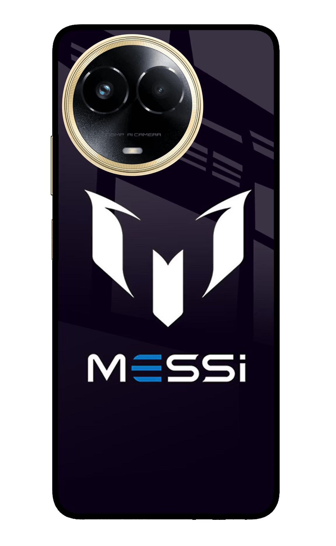 Messi Logo Realme 11 5G/11X 5G/C67 Glass Case Back Cover by Casekaro