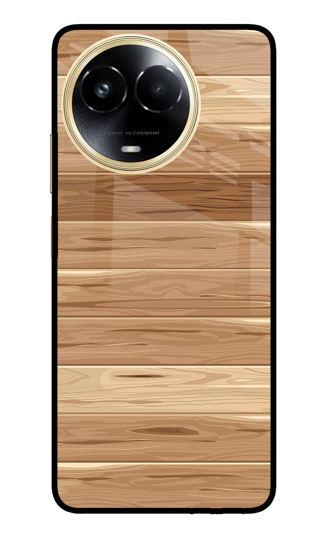 Wooden Vector Realme 11 5G/11X 5G/C67 Glass Case Back Cover by Casekaro