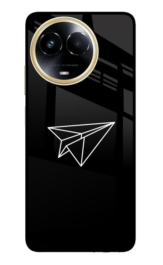 Paper Plane White Realme 11 5G/11X 5G/C67 Glass Case