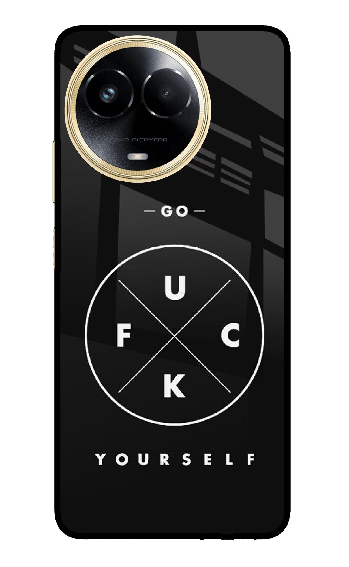 Go Fuck Yourself Realme 11 5G/11X 5G/C67 Glass Case Back Cover by Casekaro