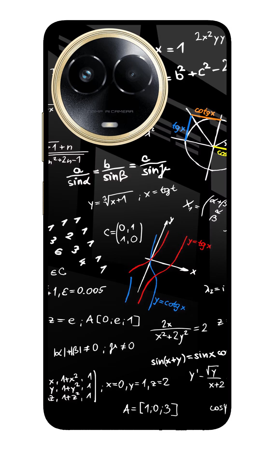 Mathematics Formula Realme 11 5G/11X 5G/C67 Glass Case Back Cover by Casekaro