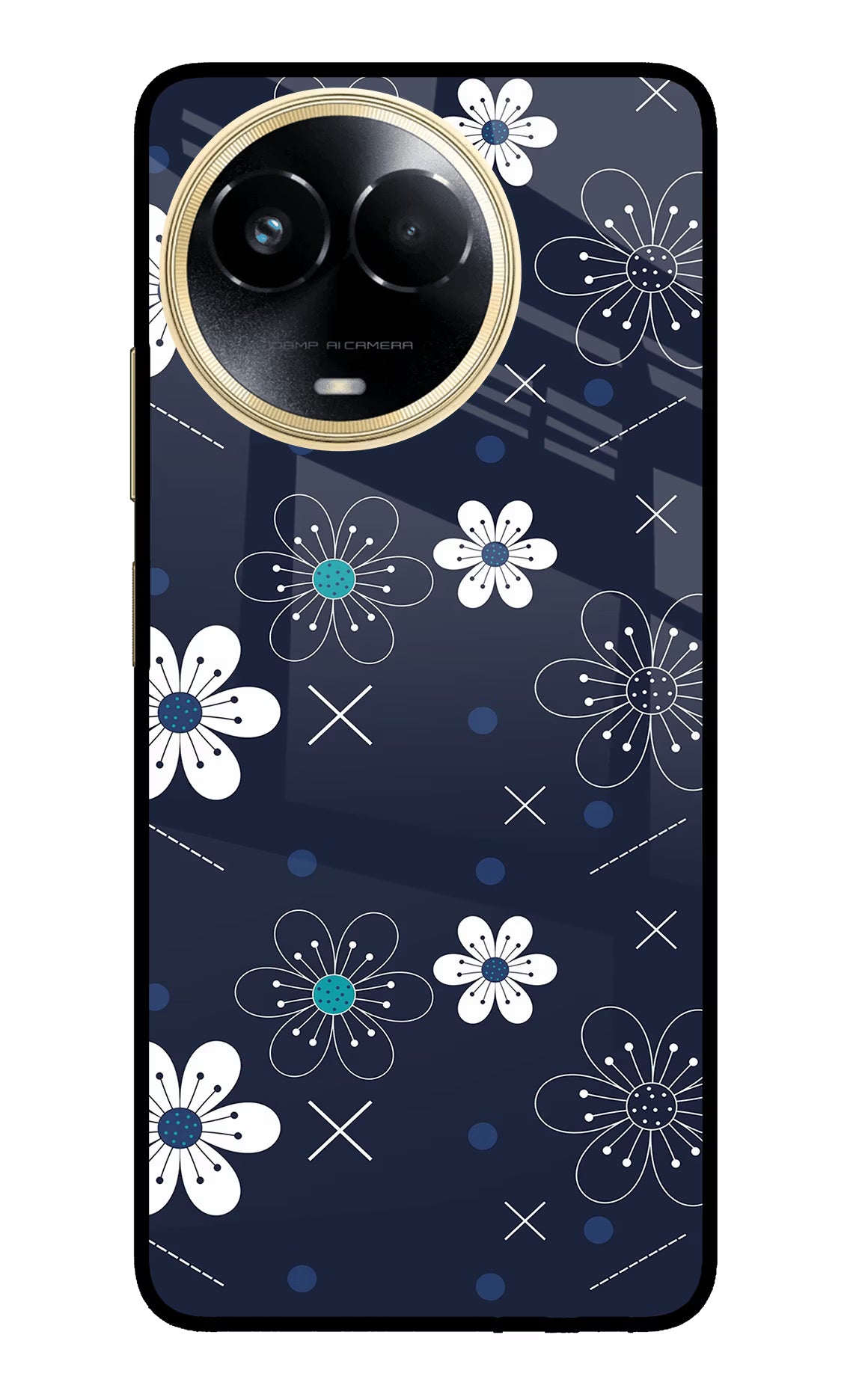 Flowers Realme 11 5G/11X 5G/C67 Glass Case Back Cover by Casekaro