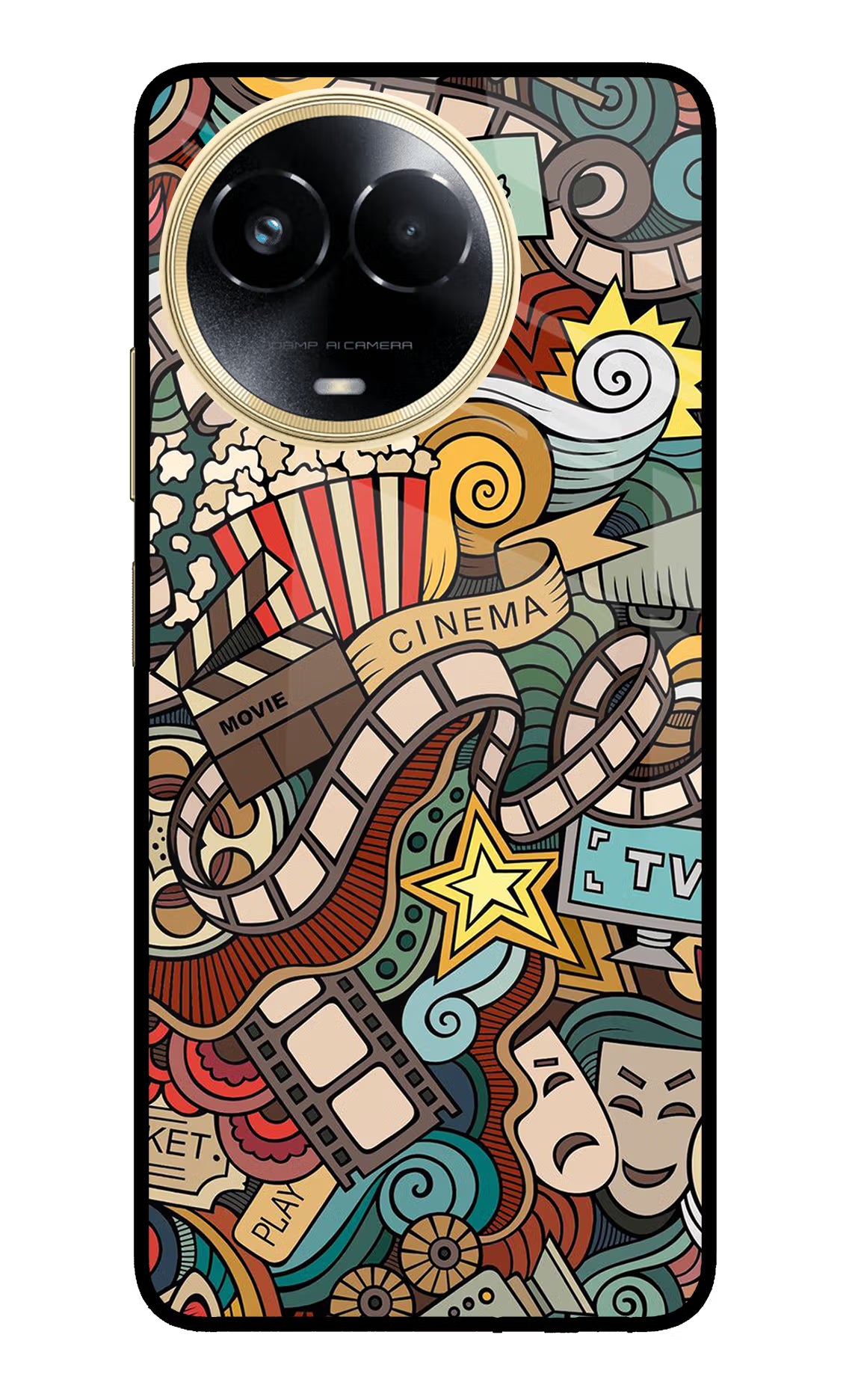 Cinema Abstract Realme 11 5G/11X 5G/C67 Glass Case