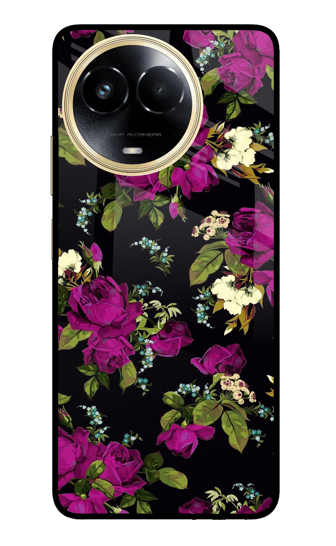 Flowers Realme 11 5G/11X 5G/C67 Glass Case Back Cover by Casekaro
