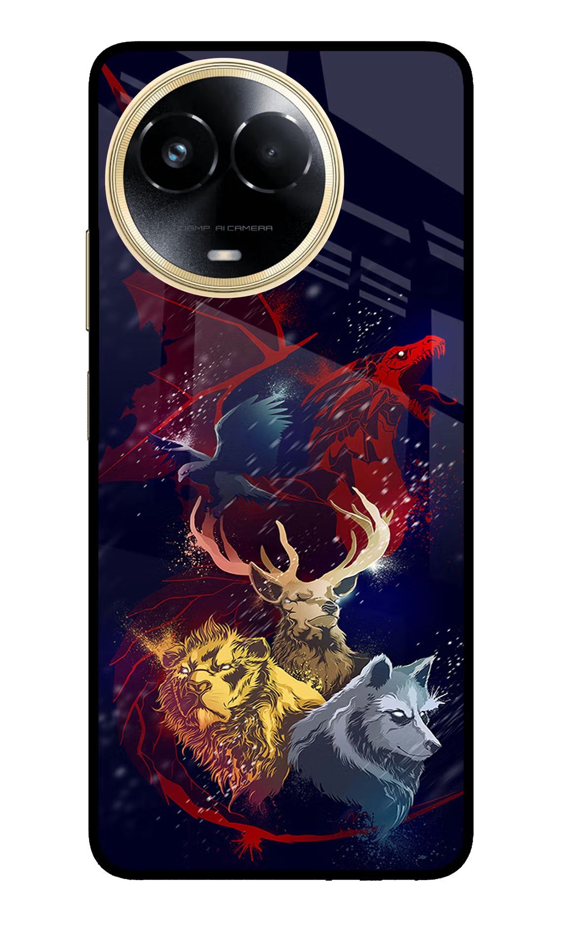 Game Of Thrones Realme 11 5G/11X 5G/C67 Glass Case Back Cover by Casekaro