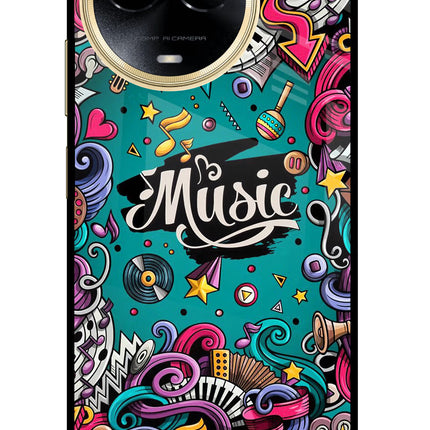 Music Graffiti Realme 11 5G/11X 5G/C67 Glass Case