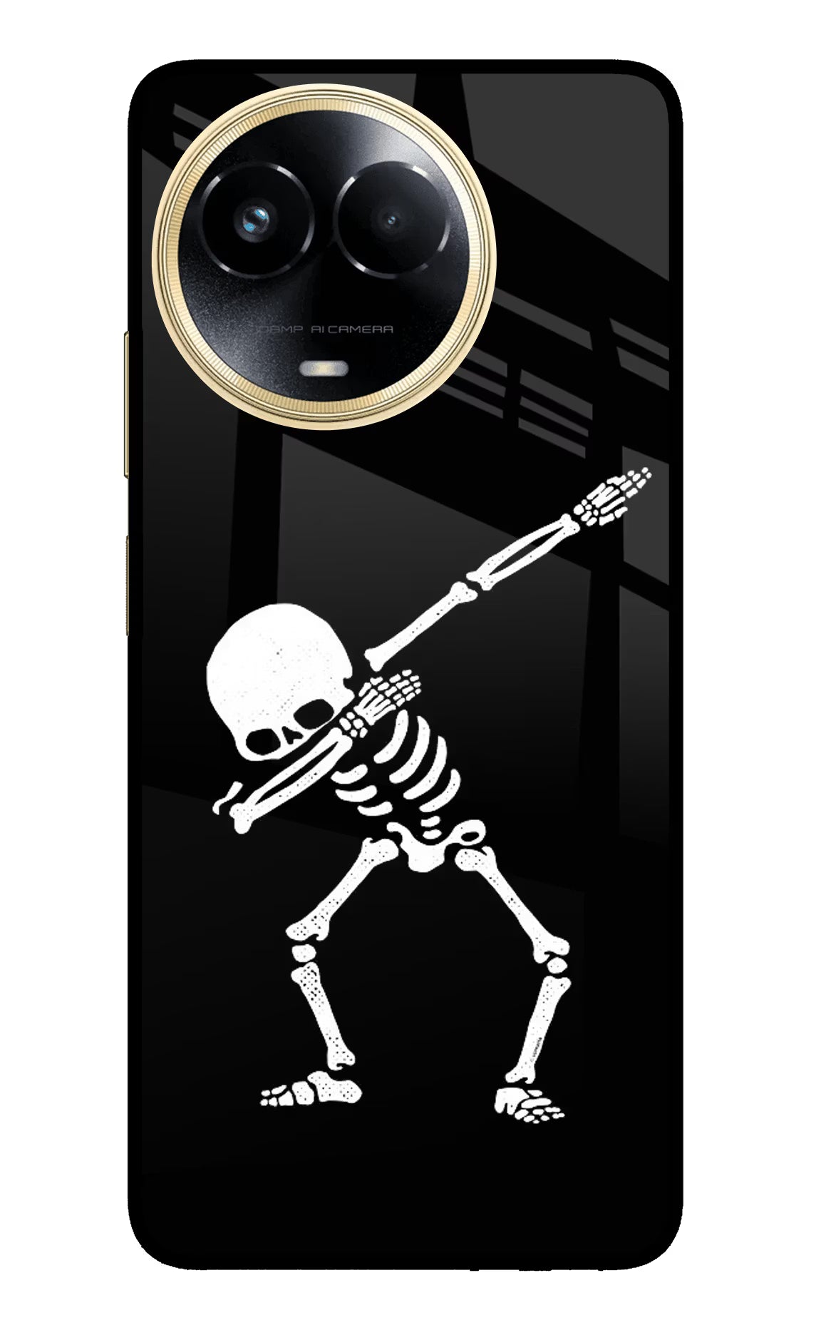 Dabbing Skeleton Art Realme 11 5G/11X 5G/C67 Glass Case