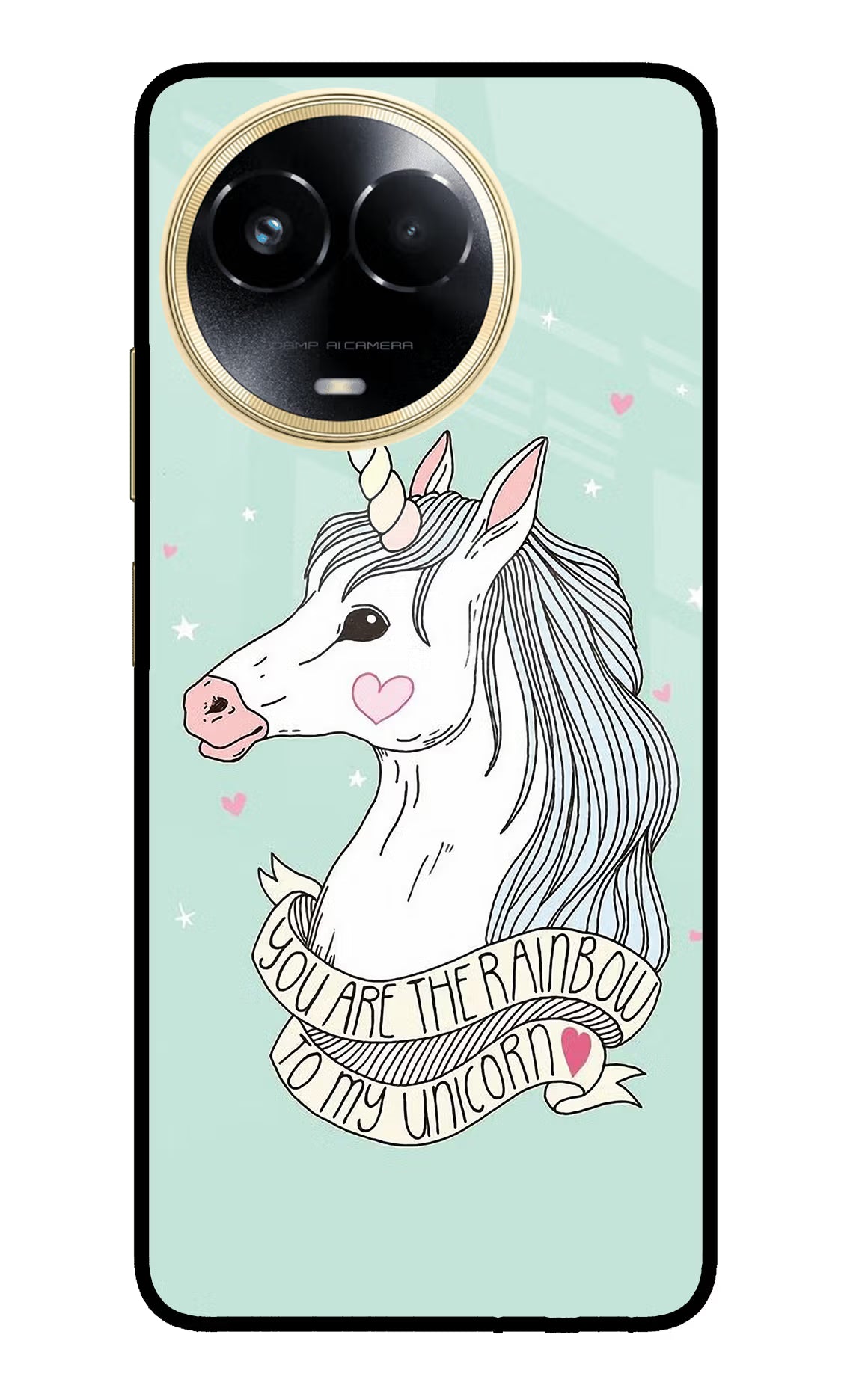 Unicorn Wallpaper Realme 11 5G/11X 5G/C67 Glass Case Back Cover by Casekaro
