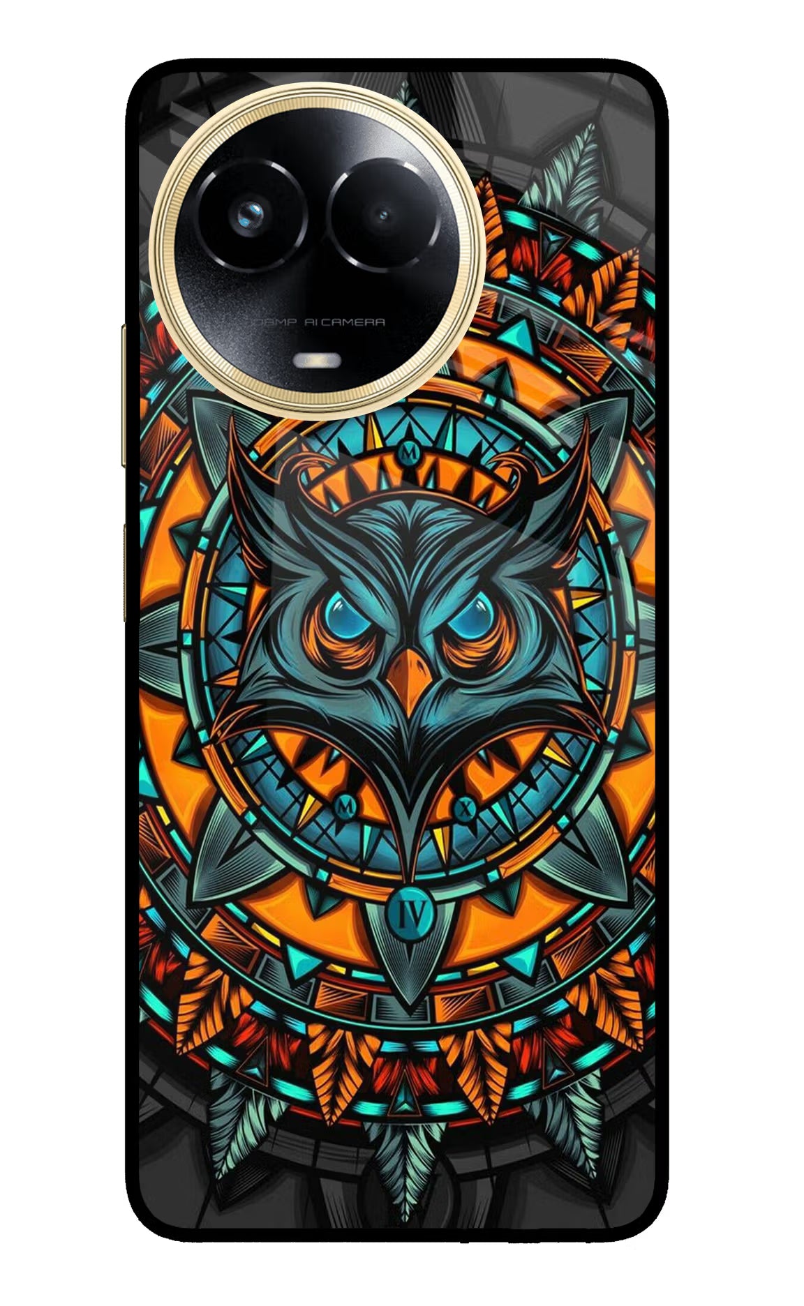 Angry Owl Art Realme 11 5G/11X 5G/C67 Glass Case Back Cover by Casekaro