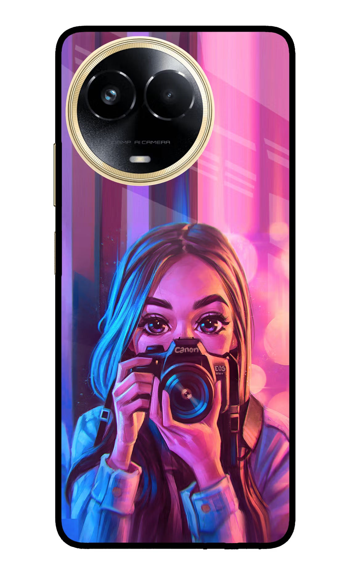 Girl Photographer Realme 11 5G/11X 5G/C67 Glass Case