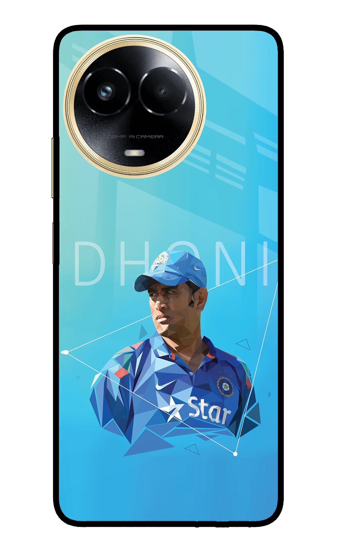 Dhoni Artwork Realme 11 5G/11X 5G/C67 Glass Case