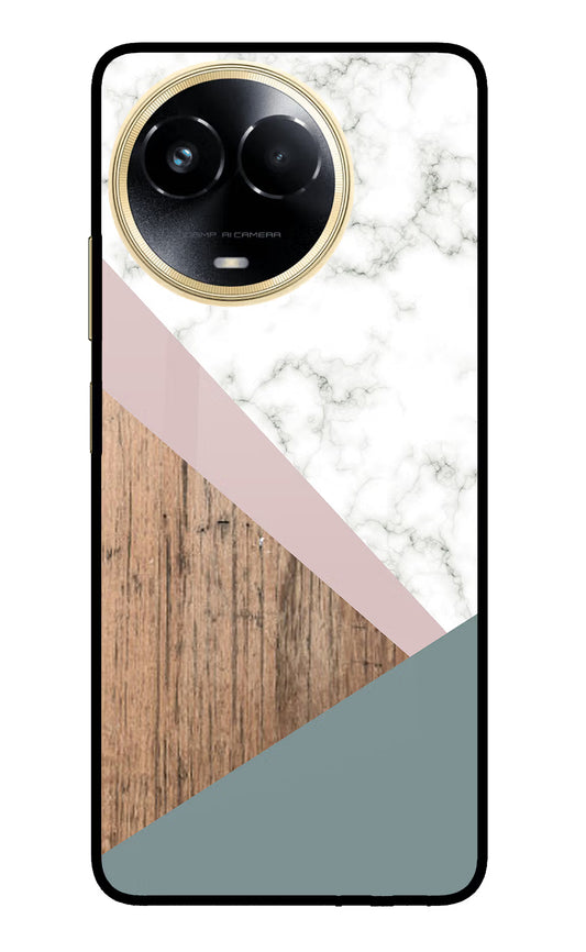 Marble wood Abstract Realme 11 5G/11X 5G/C67 Glass Case