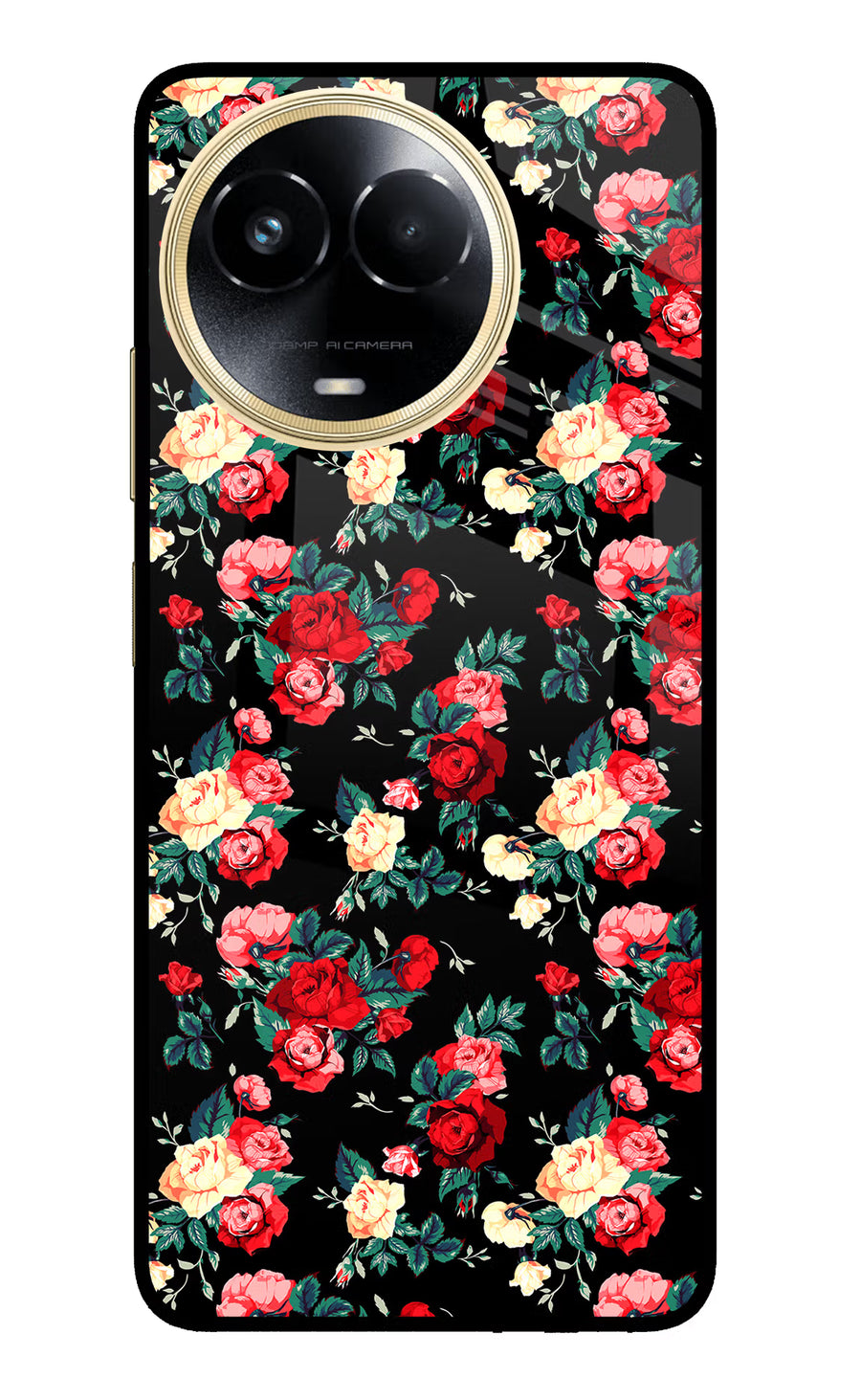 Rose Pattern Realme 11 5G/11X 5G/C67 Back Cover, Metal case