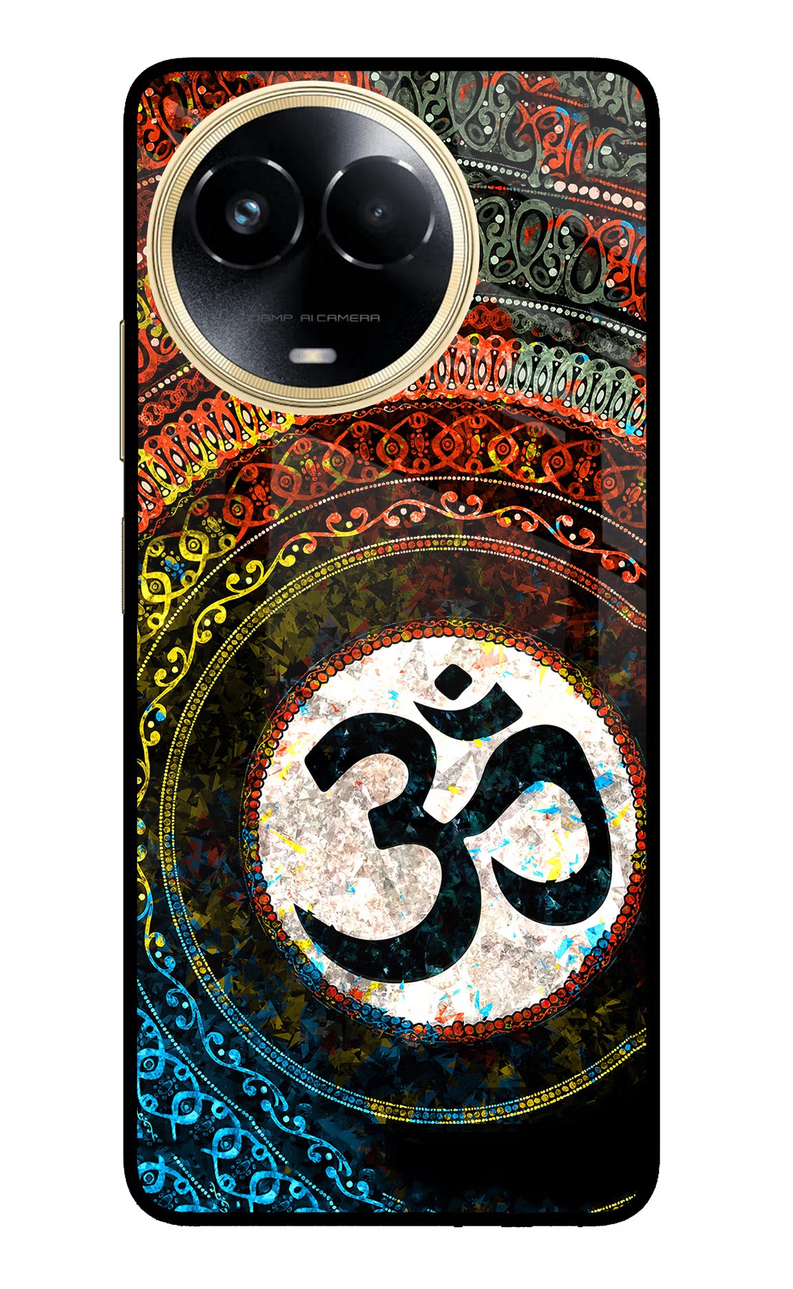 Om Cultural Realme 11 5G/11X 5G/C67 Glass Case Back Cover by Casekaro