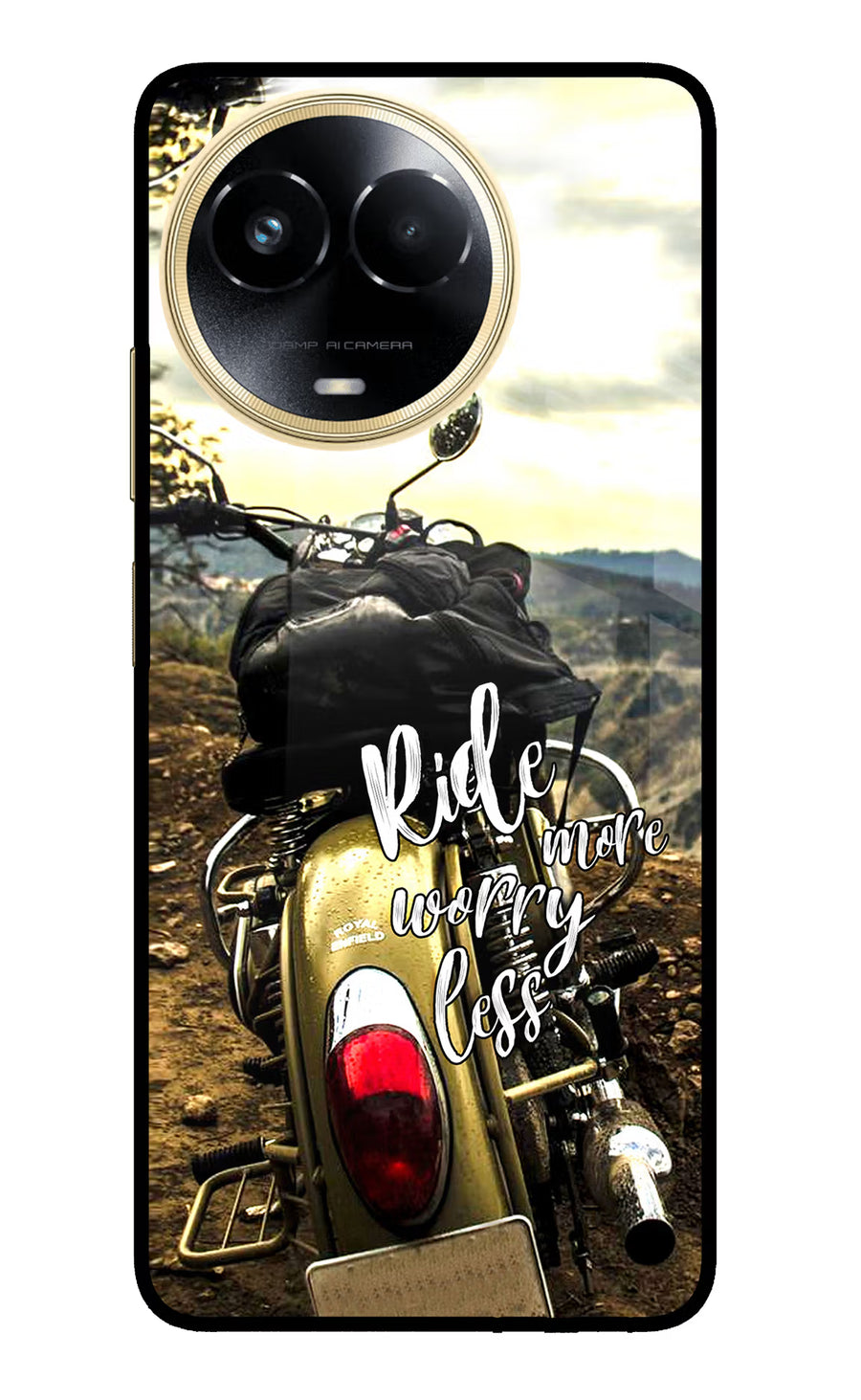 Ride More Worry Less Realme 11 5G/11X 5G/C67 Back Cover, Metal case