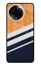 Blue and white wooden Realme 11 5G/11X 5G/C67 Glass Case