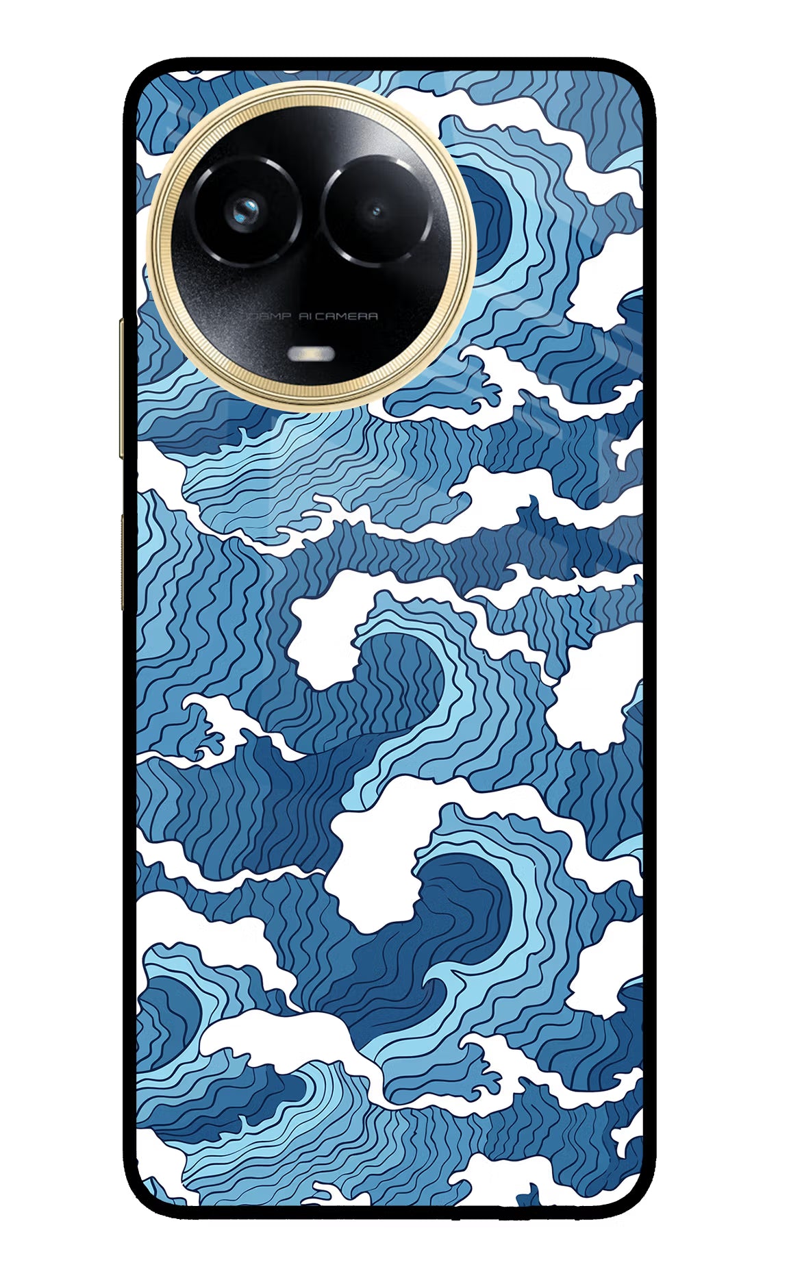 Blue Waves Realme 11 5G/11X 5G/C67 Glass Case