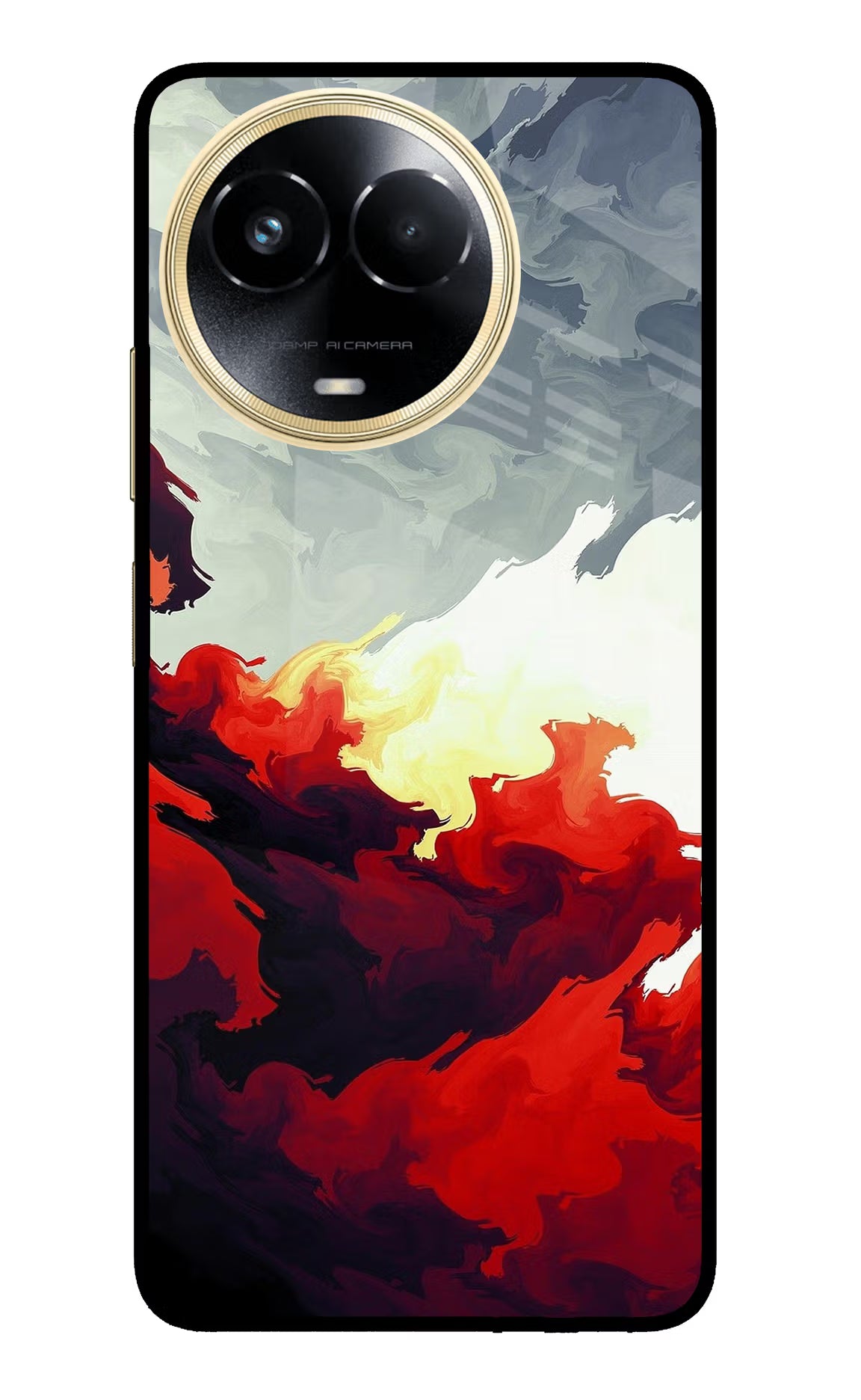 Fire Cloud Realme 11 5G/11X 5G/C67 Glass Case Back Cover by Casekaro
