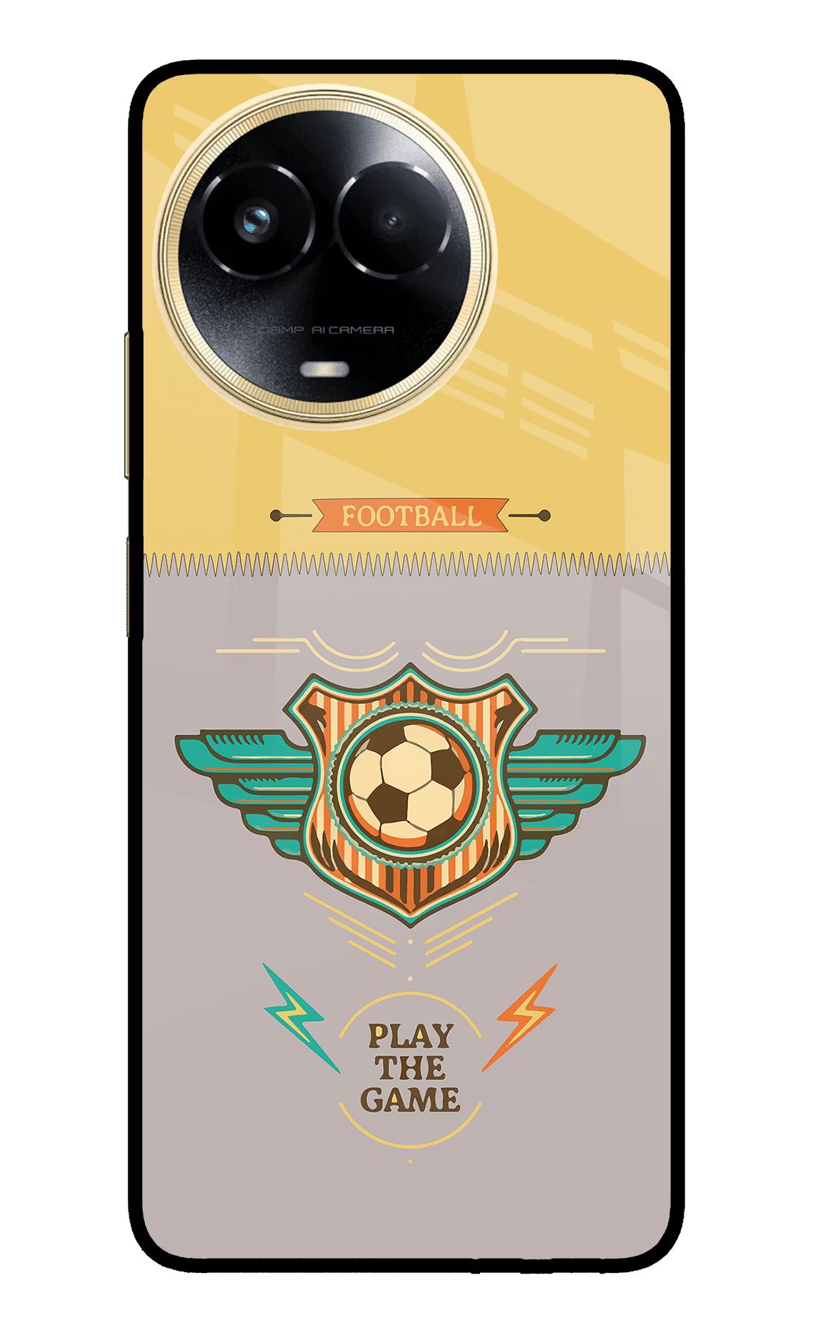 Football Realme 11 5G/11X 5G/C67 Glass Case Back Cover by Casekaro