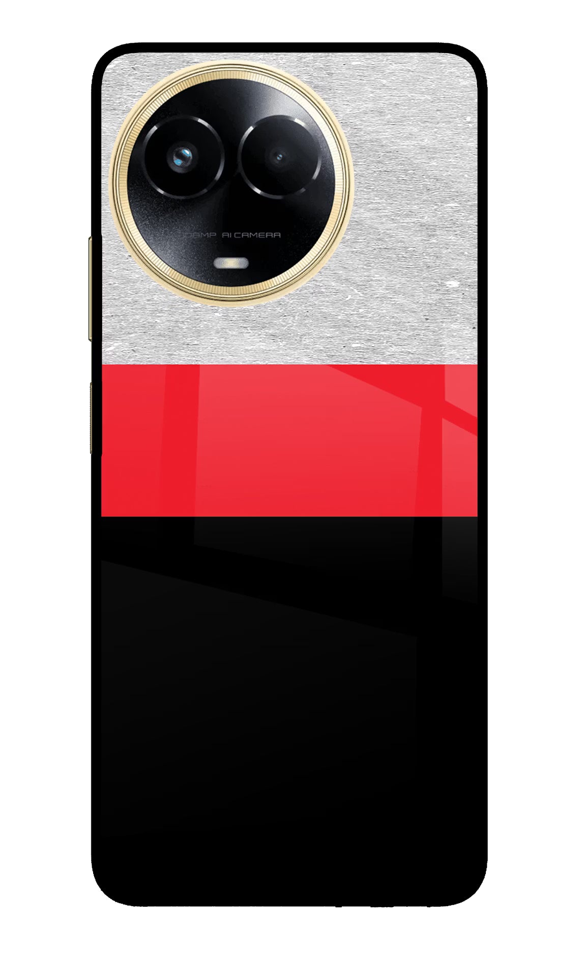Tri Color Pattern Realme 11 5G/11X 5G/C67 Glass Case Back Cover by Casekaro