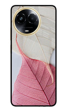 White Pink Leaf Realme 11 5G/11X 5G/C67 Glass Case