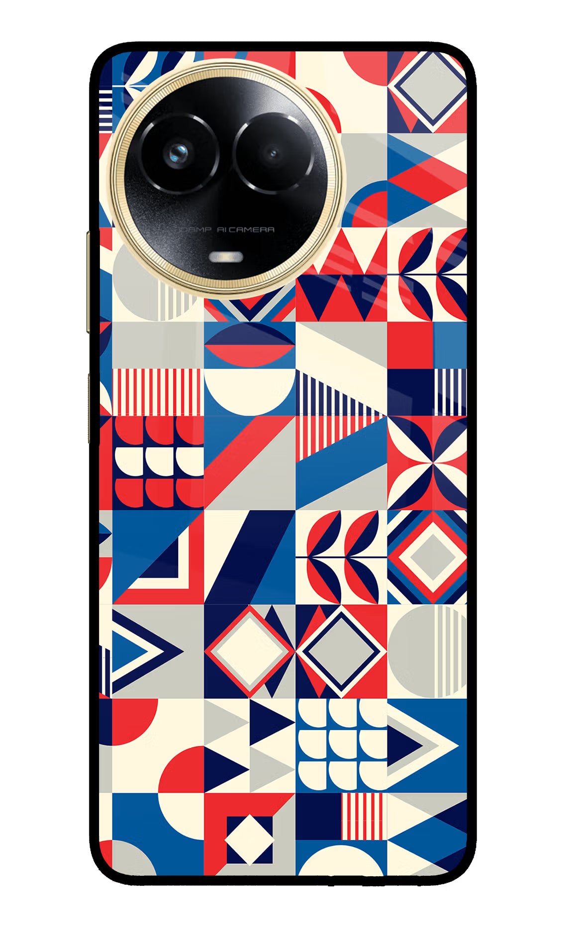 Colorful Pattern Realme 11 5G/11X 5G/C67 Glass Case Back Cover by Casekaro