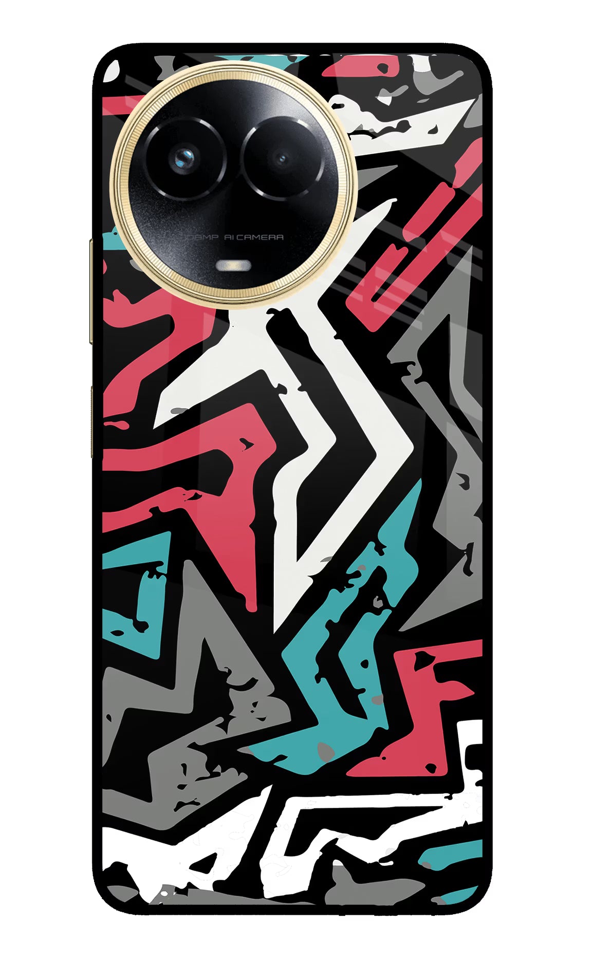 Geometric Graffiti Realme 11 5G/11X 5G/C67 Glass Case