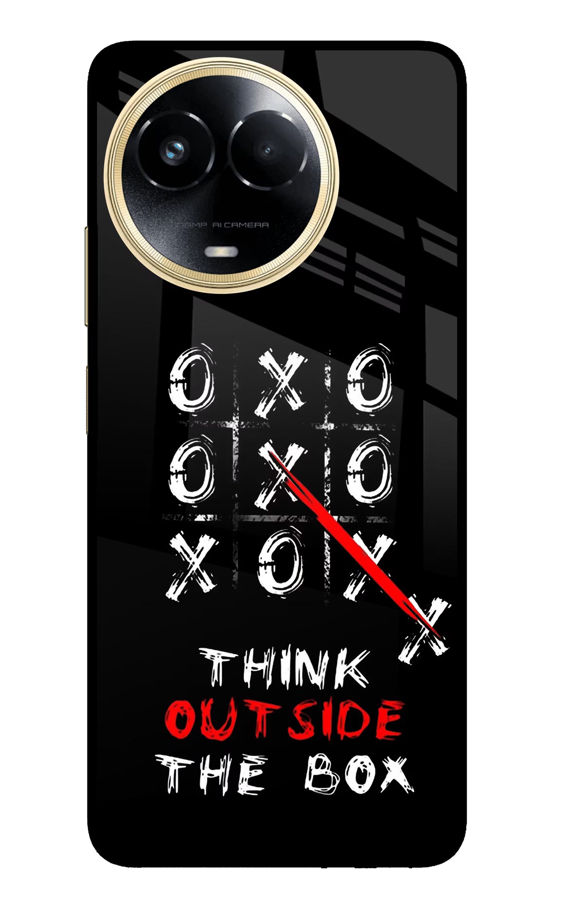 Think out of the BOX Realme 11 5G/11X 5G/C67 Glass Case Back Cover by Casekaro