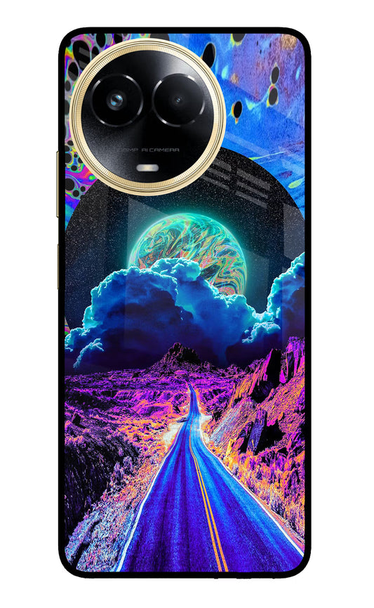 Psychedelic Painting Realme 11 5G/11X 5G/C67 Glass Case