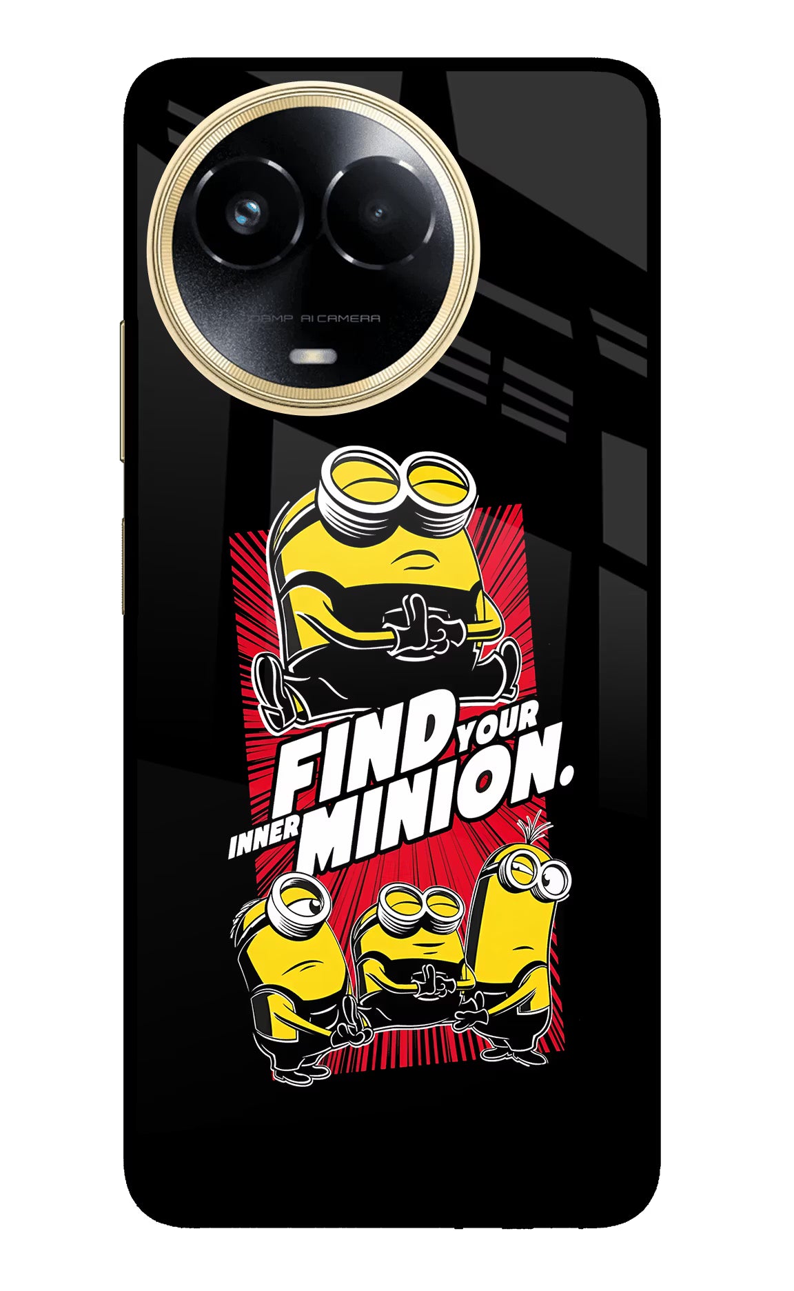 Find your inner Minion Realme 11 5G/11X 5G/C67 Glass Case Back Cover by Casekaro
