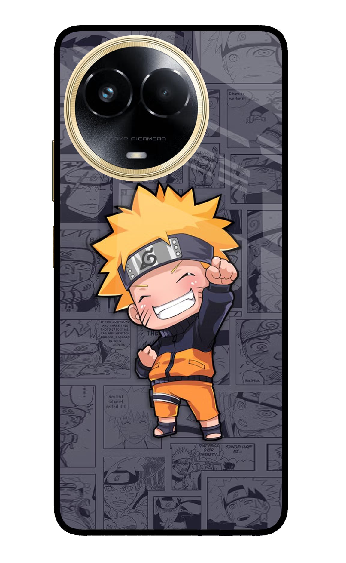 Chota Naruto Realme 11 5G/11X 5G/C67 Glass Case Back Cover by Casekaro
