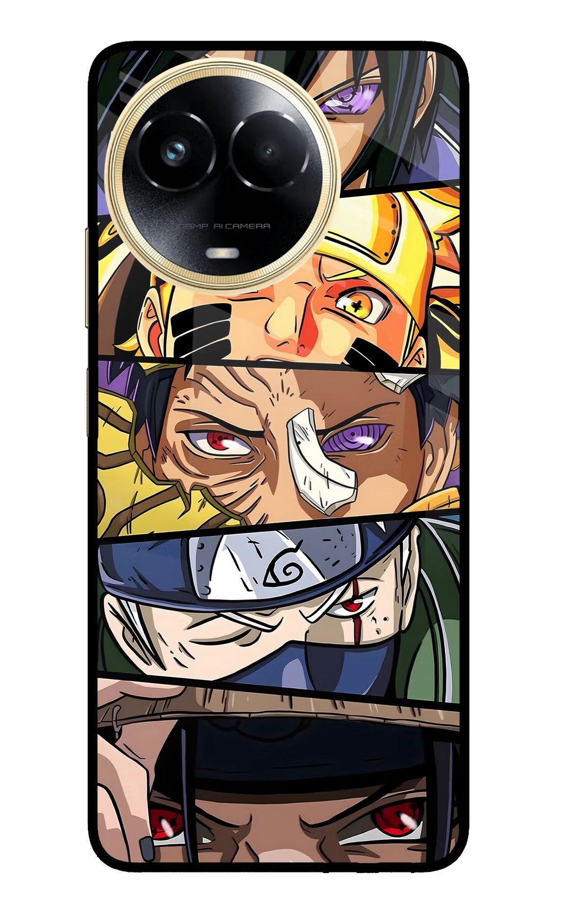 Naruto Character Realme 11 5G/11X 5G/C67 Glass Case Back Cover by Casekaro