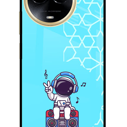 Cute Astronaut Chilling Realme 11 5G/11X 5G/C67 Glass Case