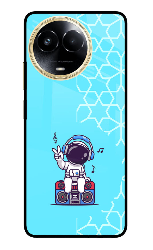 Cute Astronaut Chilling Realme 11 5G/11X 5G/C67 Glass Case