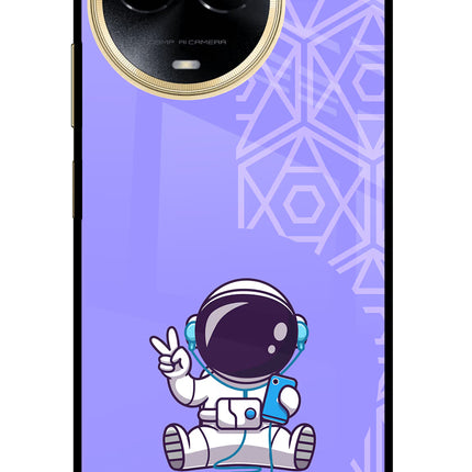 Cute Astronaut Chilling Realme 11 5G/11X 5G/C67 Glass Case