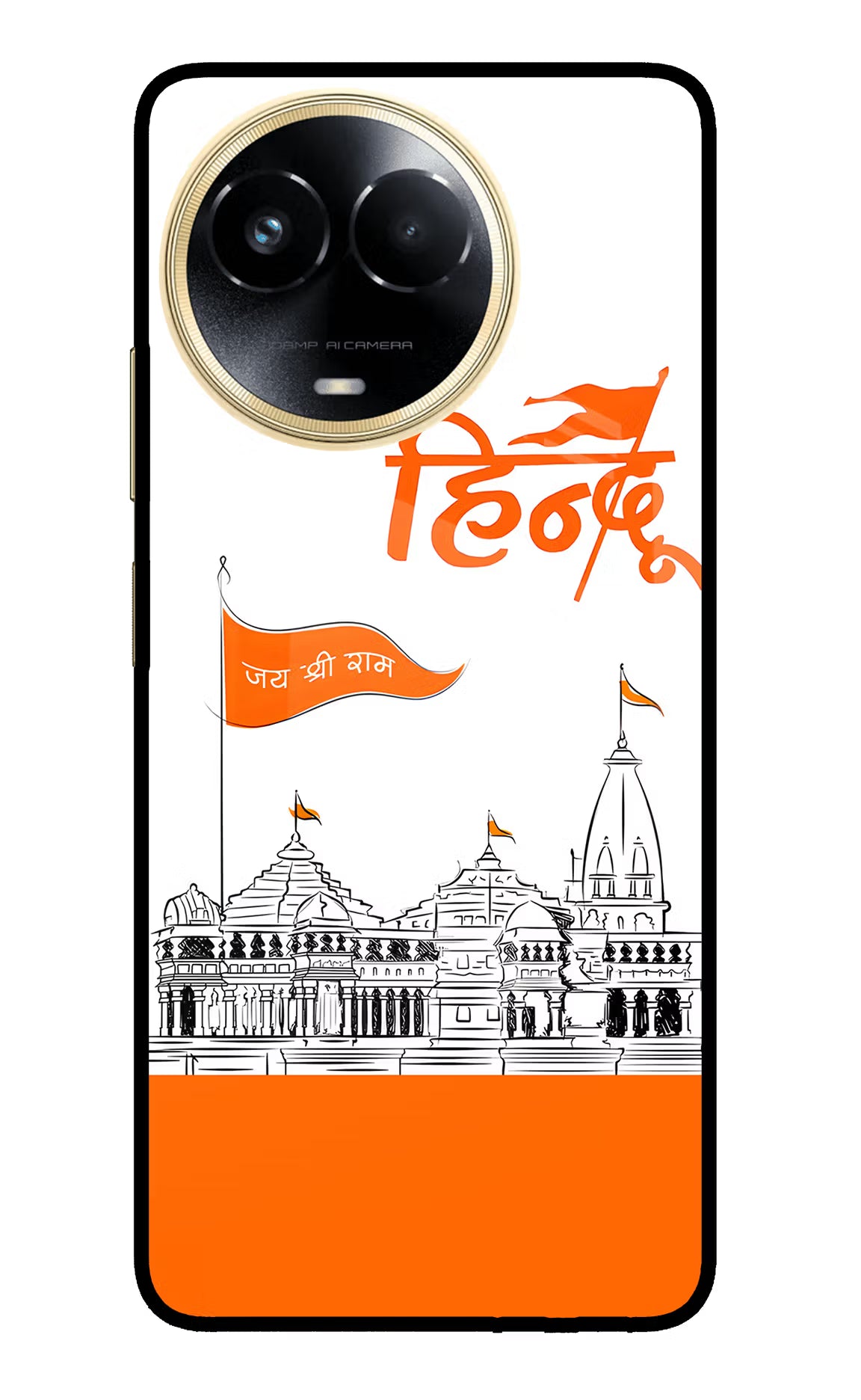 Jai Shree Ram Hindu Realme 11 5G/11X 5G/C67 Glass Case Back Cover by Casekaro