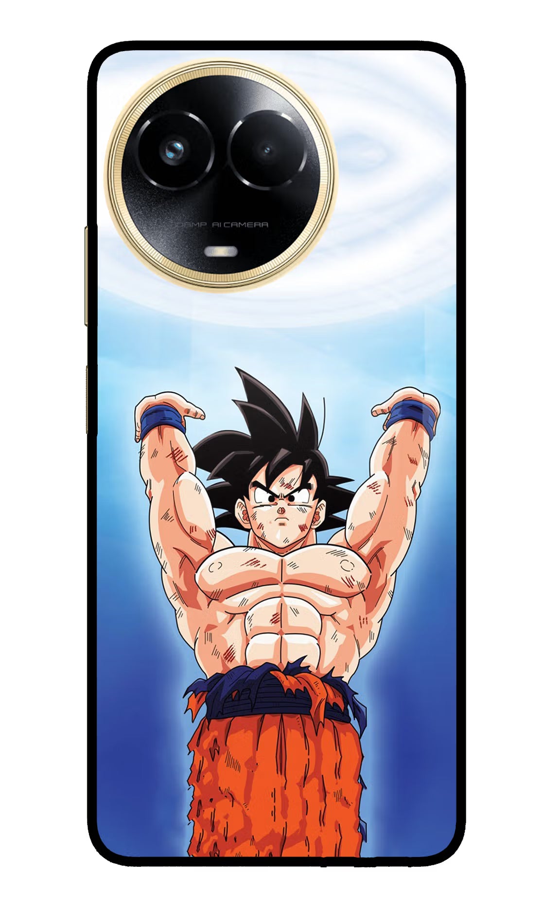 Goku Power Realme 11 5G/11X 5G/C67 Glass Case Back Cover by Casekaro