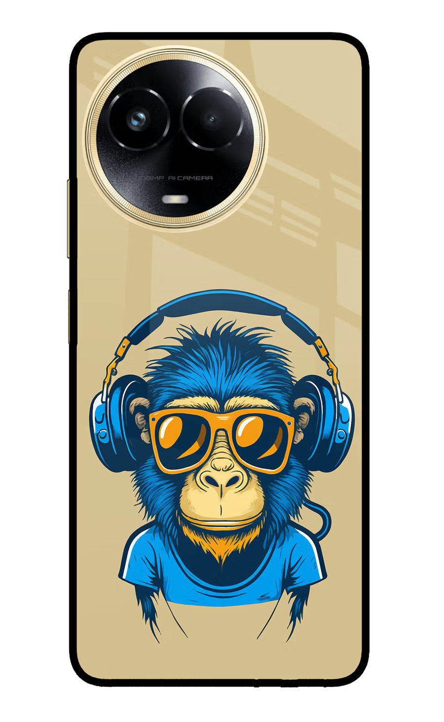 Monkey Headphone Realme 11 5G/11X 5G/C67 Back Cover, Metal case