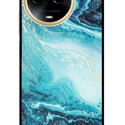 Blue Glitter Marble Realme 11 5G/11X 5G/C67 Glass Case