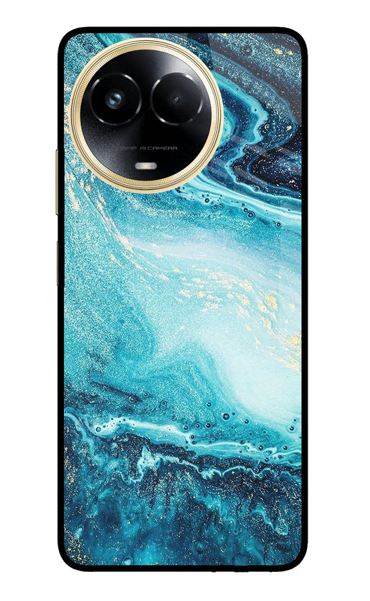 Blue Glitter Marble Realme 11 5G/11X 5G/C67 Glass Case
