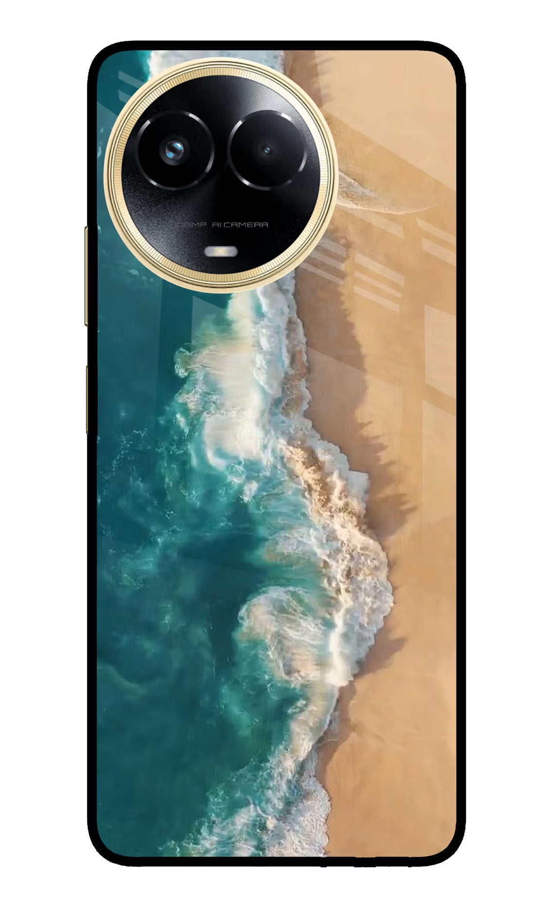 Ocean Beach Realme 11 5G/11X 5G/C67 Glass Case Back Cover by Casekaro