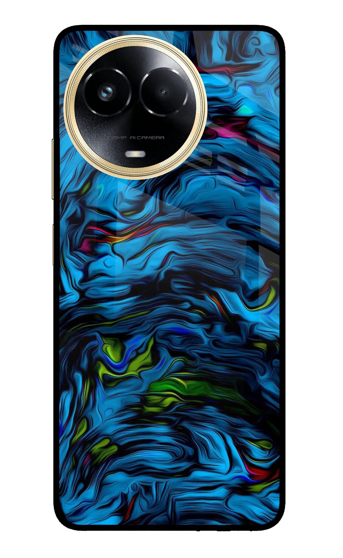 Dark Blue Abstract Realme 11 5G/11X 5G/C67 Glass Case