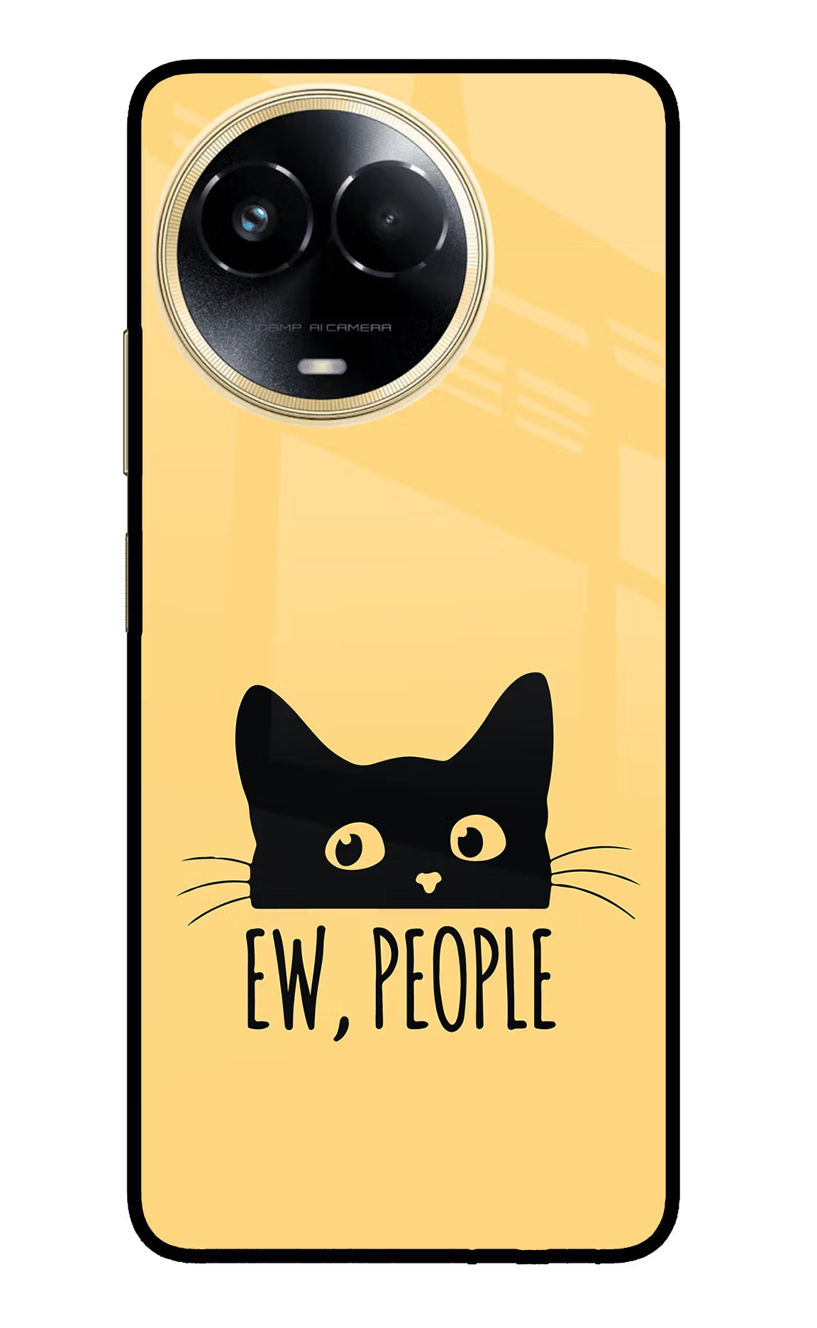 Ew People Catitude Realme 11 5G/11X 5G/C67 Glass Case Back Cover by Casekaro